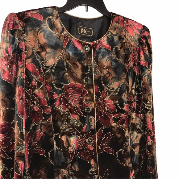 Vintage Velvet Etched Fancy Floral Jacket - Picture 2 of 10